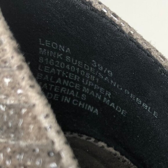 Auri Mink Suede and Sand Pebble Leather Heels 39/9 - Picture 6 of 8